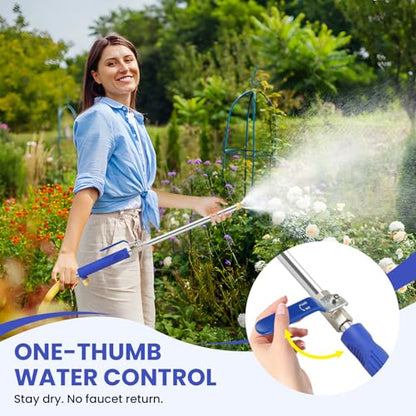Jet Nozzle for Garden Hose, High Pressure Washer Hose Nozzle, Power Washer Wand with 2 Different Nozzles and Hose Quick Connectors for Car Washing, Garden Cleaning, Patio (Blue) - color: Blue