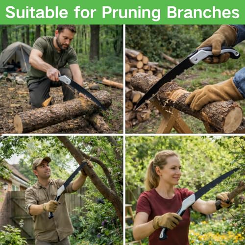 11.8 Inch Folding Hand Saw, SK5 Steel Pruning Saw for Wood Cutting