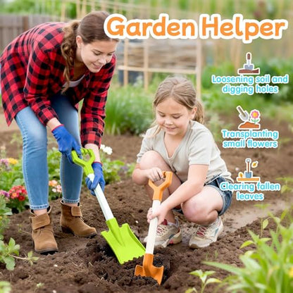 20 Inch Heavy Duty Plastic Beach Shovels for Kids Sand & Snow Digging - color: Orange-Green
