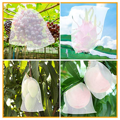 Kikhope 50 Pcs Fruit Protection Bags,10"x6" Fruit Netting Bags - size: 10"x6"