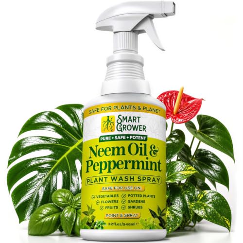 Neem Oil Spray for Plants with Peppermint Oil. Indoor & Outdoor Plant Use - size: 32 Fl Oz