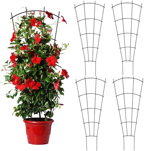 Mklsit 32" Metal Plant Trellis for Climbing Plants Support, 4 Pcs Fan Shape - size: 32" Fan Shape