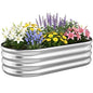 Galvanized Raised Garden Bed Outdoor, 4x2x1FT Planter Box, Silver - color: Silver, size: 4x2x1ft (1 PC)