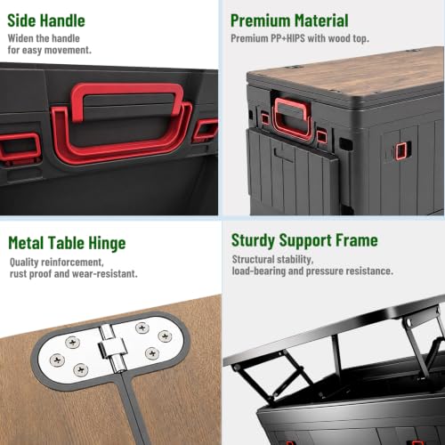 Mazatzal Multi-Purpose Camping Storage Box, 60L - color: Black Red