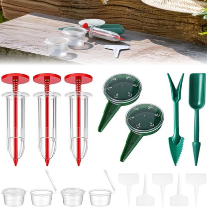 Vesici 7 Pcs Mini Seed Spreader 2026 New Mini Sowing Seed Dispenser Small Garden Seedlings Planter Tool Seeds Sower Spreader Handheld Manual Seedlings Dibber and Widger for Tiny Seeds