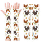 Gardening Sleeves for Women Men, Farm UV Sun Protection Cooling Arm Sleeves with Thumb Hole, Thorn Proof Anti-Scratch Arms Covers for Garden Sports Outdoors Boho Chicken