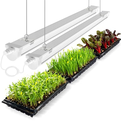 JESLED 4FT Grow Lights, 5000K Full Spectrum Sunlight White, V-Shaped Beam - size: 4FT-2P