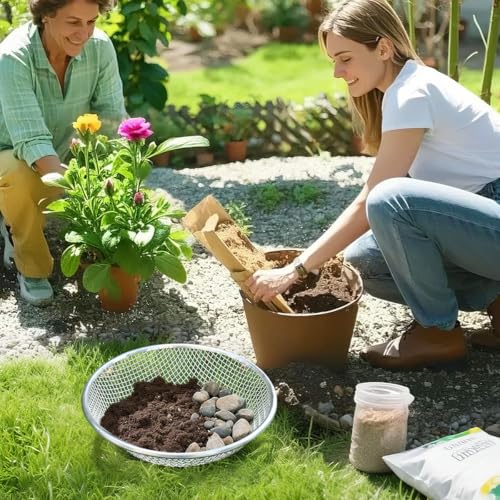 Soil Sifter Galvanized Screen, Soil Sieve for Compost Dirt Sand Rock, Rust-Resistant Sifter for 5 Gallon(1/8in,1/4in) - style: 2PCS(1/8in,1/4in)