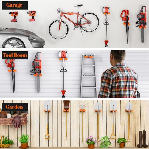 Wall-Mounted Weed Wacker Hanger, Garage Tool Organizer, 1 Pack Orange - color: Orange-1Pcs