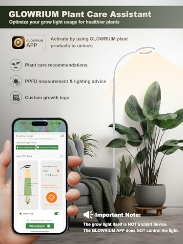 GLOWRIUM Tall Plant Grow Light for Indoor Plants, Full Spectrum Plant Light - color: White