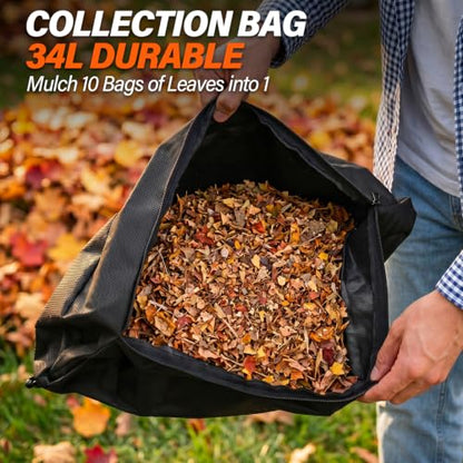 MAXLANDER 3 in 1 Electric Corded Leaf Blower, Leaf Vacuum and Leaf Mulcher - color: Amber