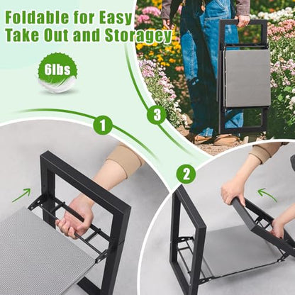 Garden Kneeler and Seat, 12.7" Wide Folding Heavy Duty Gardening Bench with Handles for Kneeling and Seat, Multifunctional Kneeler Stool for Women Seniors,Relieve Knee Back Pain,Gardening Tools Gifts