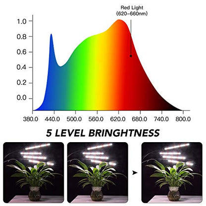GHodec Grow Light Free Standing, 5500K Full Spectrum Gooseneck LED Lamp - size: 4-Head Standard