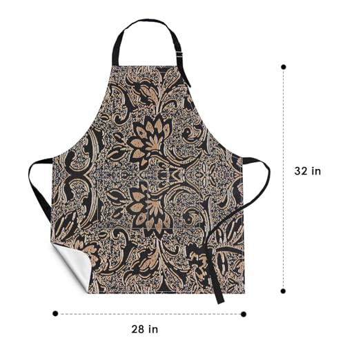 Britimes Apron with Pockets, 32x28 inch, for Women Men, Beige Embossed - color: Abstract Beige