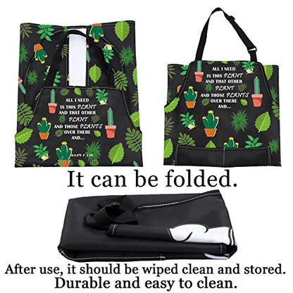 PXTIDY Plant Lover Gift Gardener Apron All Need Is This Plant Lady Gardening Apron Florist Kitchen Gift (Black)