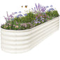 Galvanized Raised Garden Bed Outdoor- 8x2x1.4FT Planter Box, White - color: White, size: 8x2x1.4ft