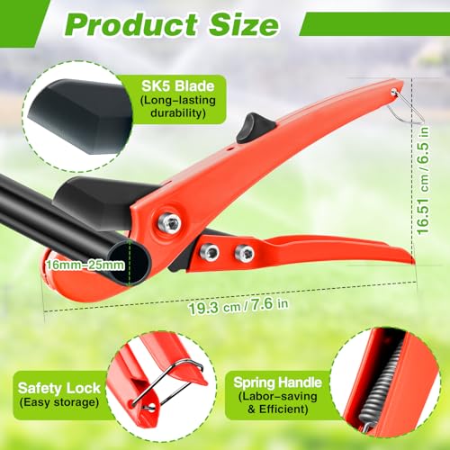 Drip Irrigation Tubing Cutter Hole Punch Tool for PE Pipe 16 20mm, Orange - color: Orange