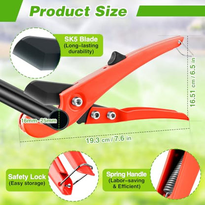 Drip Irrigation Tubing Cutter Hole Punch Tool for PE Pipe 16 20mm, Orange - color: Orange