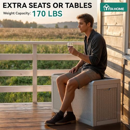 YITAHOME 32 Gallon Deck Box - color: Brown, size: 32 Gallon