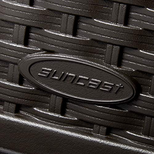 Suncast 30 Gallon Resin Outdoor Patio End Table Storage Box, Java, Made in the USA - color: Java