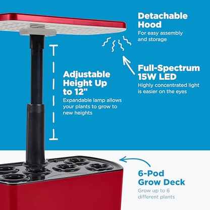 AeroGarden Harvest Lite, Cherry Red - color: Cherry Red, style: Harvest Lite