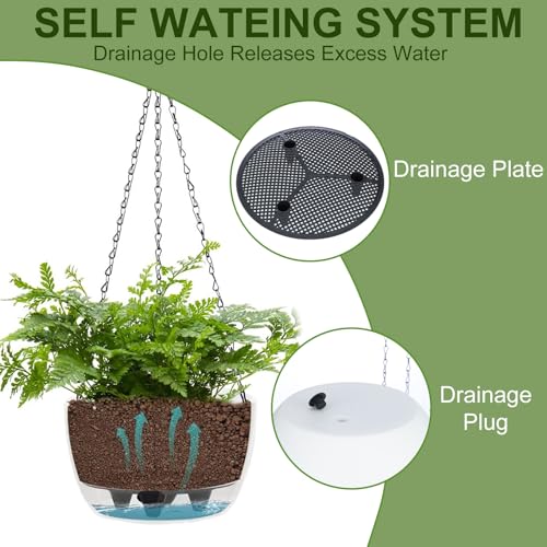 BAYN 2 Packs Solar Hanging Basket Planters for Plants Outdoor - color: Black