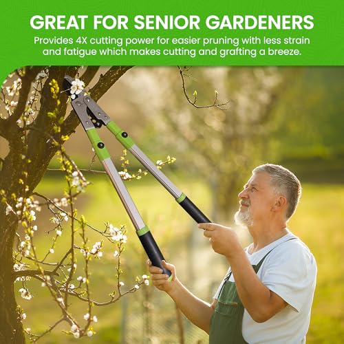 Garden Guru Extendable Anvil Lopper Tree Trimmer w Compound Action, Chops Thick Branches w Ease, 28-40”, Non-Stick High Carbon Steel Blade, Branch Cutter, 2 Inch Clean Cut Capacity - 1 Case (12 Pcs) - size: 12 Pack, style: Extendable Anvil Lopper