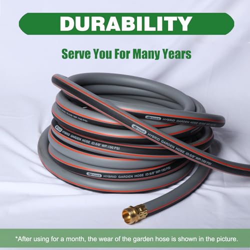 Garden Hose 75 ft 5/8,Rubber Water Hose Heavy Duty - size: 75ft