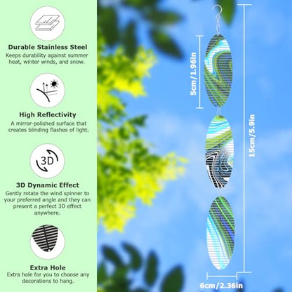 3 * 3 Bird Deterrents for Outside, Double-Sided Bird Reflectors