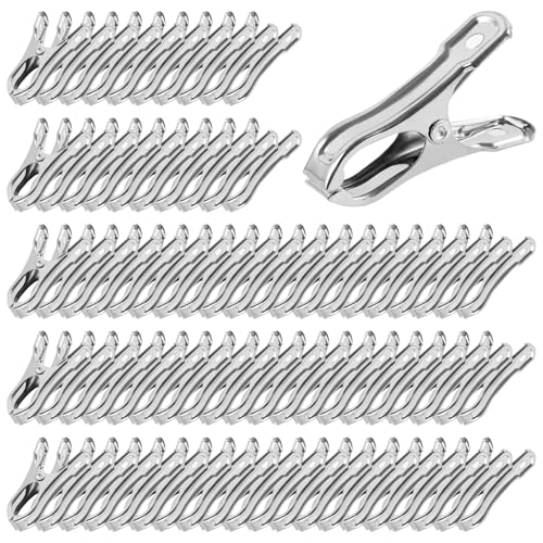 PAMASE 100Pcs Large Open Stainless Steel Garden Clips - style: 100pcs