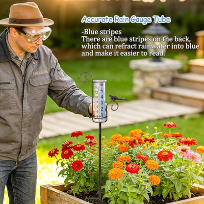 Rain Gauge Outdoor, Dragonfly Rain Gauge for Lawn, Yard and Garden - color: Dragonfly