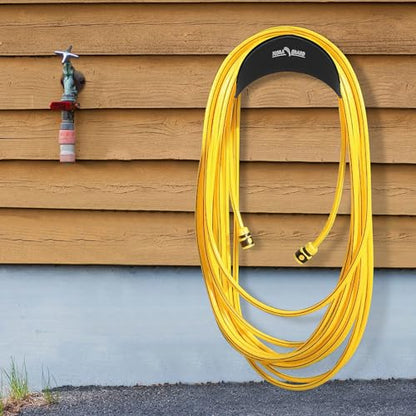 FLORA GUARD Garden Hose Holder, Heavy Duty Hose Hanger Wall Mount - color: Black