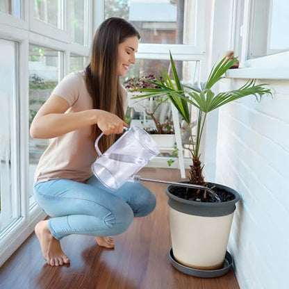 Plastic Watering Can - Small with Long Spout - 1/4 Gallon - 32 Oz - White - color: White