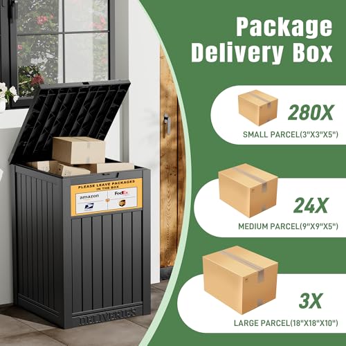 Package Delivery Box for Outside, Black - color: 021 Black