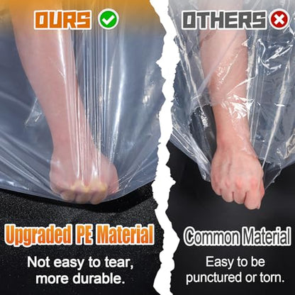 6.6x13ft Anti-Tear Clear Tarp Waterproof, Windproof Poly Tarpaulin, 2pcs - size: 6.6x13ft
