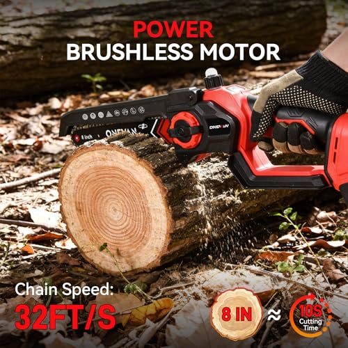 ONEVAN 4-in-1 Battery Pole Saw & Electric Pruning Shears 2x 3.0Ah Battery