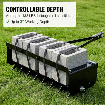 8 Pin Lawn Aerator, 32" Tow Behind Spike Aerators