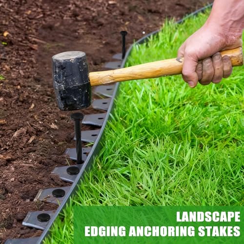 220-Pack 8-Inch Heavy Duty Plastic Landscape Edging Spikes – Spiral Anchoring Nails for Paver Edging, Weed Barrier Fabric, Artificial Turf & Garden Borders – Rust-Free Nylon Stakes