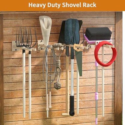 lukar 4 PCS Wall Mounted Shovel Rack with Non-slip Design