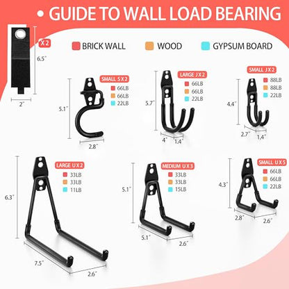 18 Pack Garage Hooks Heavy Duty - Anti-Slip Coating - color: Black, size: 18pack