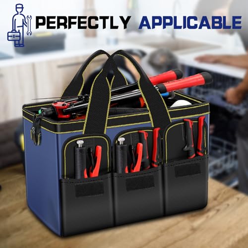 AIRAJ 2 Pack Large Tool Bag,14" & 18" Wide Mouth Portable Tool Bags for Men - size: 14"+18"