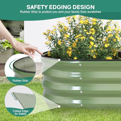 Galvanized Raised Garden Bed, 4x2x1ft, 2 Pack, Olive Green - color: Olive Green, size: 4×2×1ft (2 Packs)