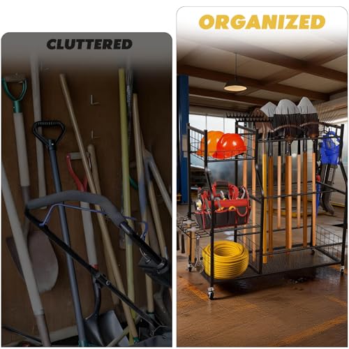 Garden Tool Organizer Rolling Cart Large Capacity Rust-Resistant Tool Cart