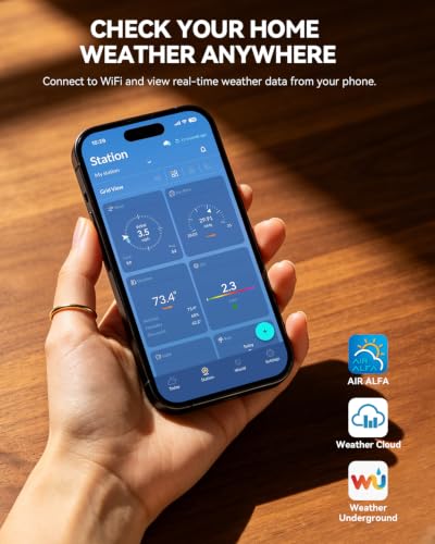 Wireless Thermo-Hygro Sensor for Weather Station, 915MHz Outdoor Temperature and Humidity Replacement Sensor, Supports Up to 7 Channels, Additional Sensor for Compatible Weather Console