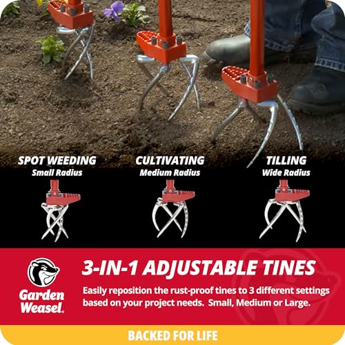 Garden Weasel Claw Pro 3-in-1 Hand Cultivator Tiller Weeder Soil Loosener - style: Cultivator - Original