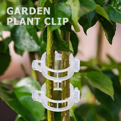 400PCS Plant Support Clips, White Plastic Garden Clips for Tomato Cucumber Flower Squash Vine, 1.2' Inner Diameter - color: White 400pcs