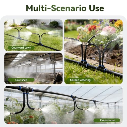 75FT High-Flow Irrigation System for Garden, 12mm Main Tubing, 40 Nozzles - size: 75Ft