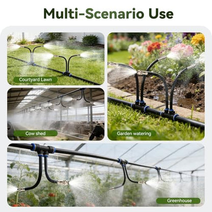 75FT High-Flow Irrigation System for Garden, 12mm Main Tubing, 40 Nozzles - size: 75Ft