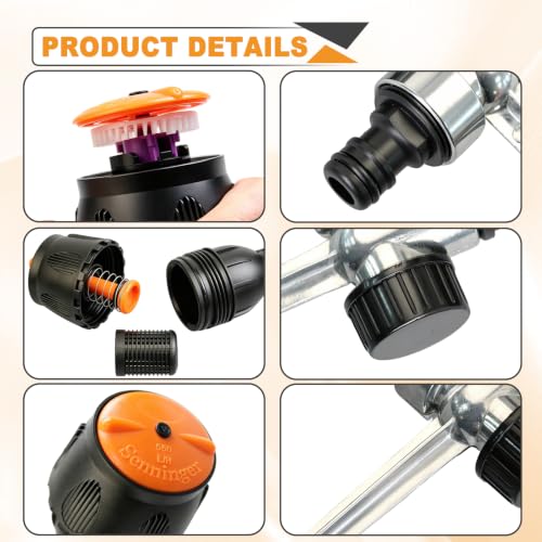 2 Pack Gear Drive Sprinkler 360° Rotating Metal Spike Base Yard