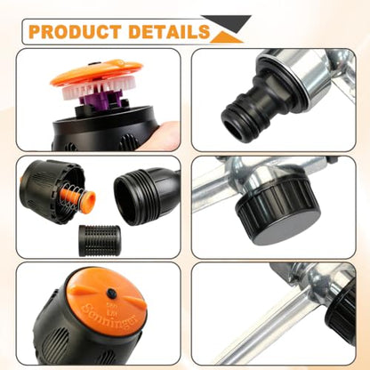 2 Pack Gear Drive Sprinkler 360° Rotating Metal Spike Base Yard